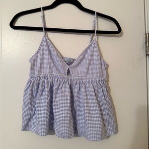 HILL HOUSE PERRI SLEEP TANK BLUE GINGHAM